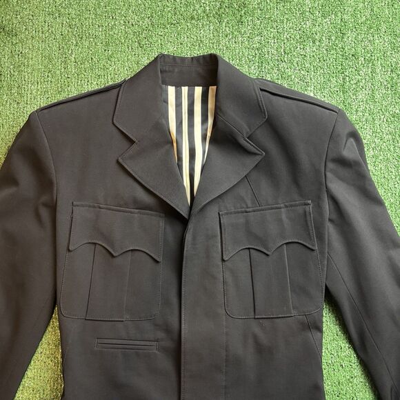 JEAN PAUL GAULTIER Femme BLACK Jacket White Striped Blazer Size US 4 - Picture 2 of 10